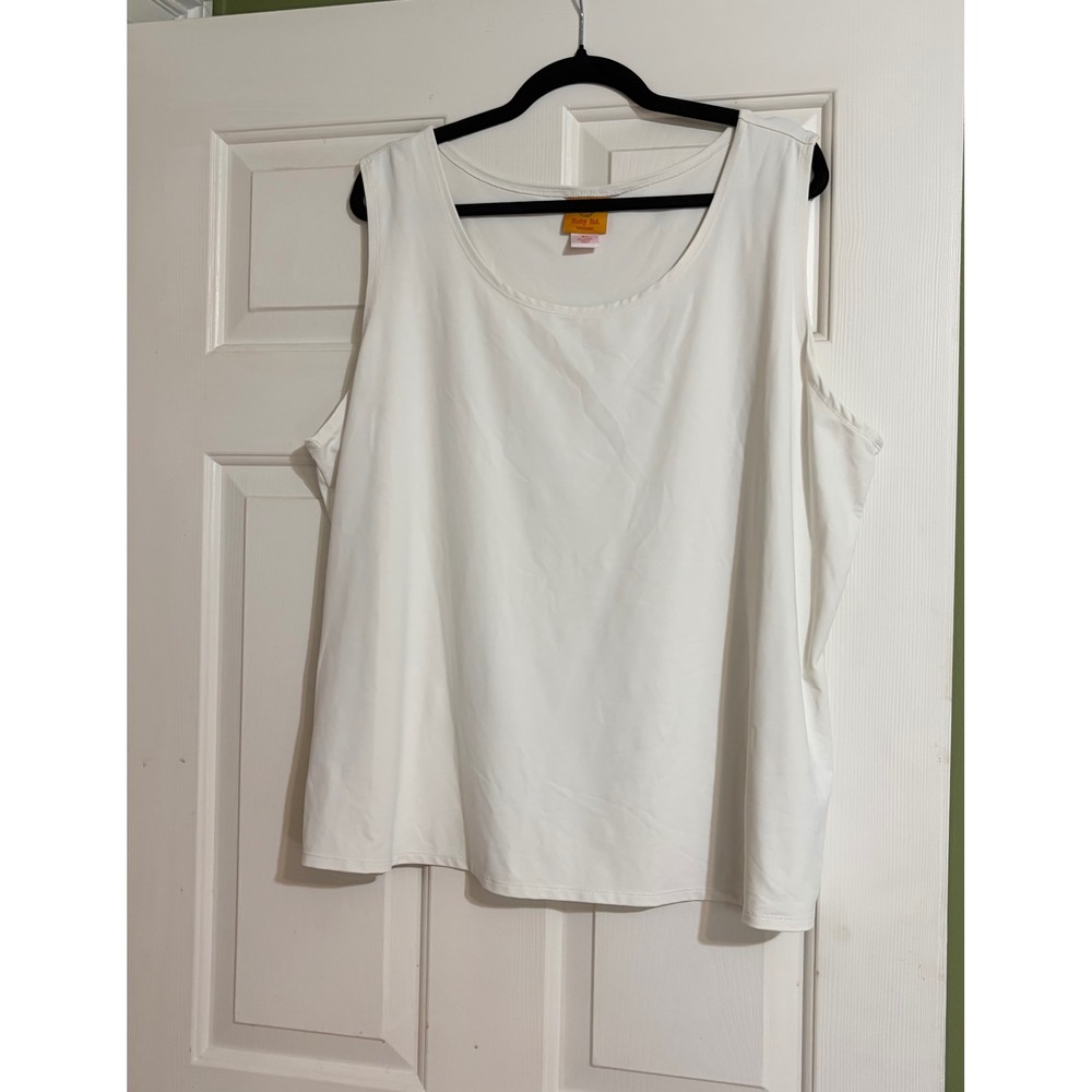 Ruby Rd Tank Top Women Plus 3X White Scoop Neck Stretch Sleeveless Basic